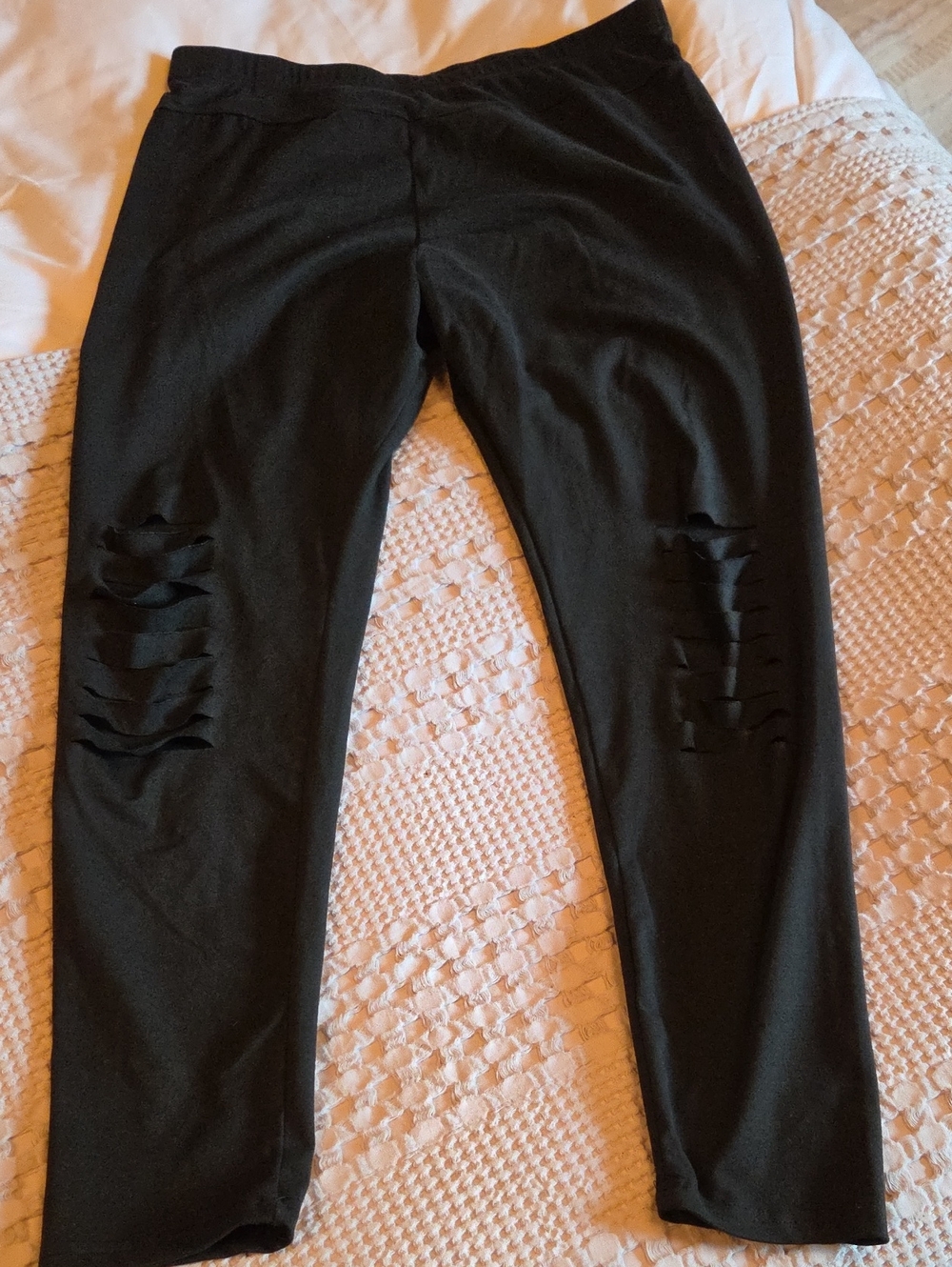 Black Distressed Leggings Xl
